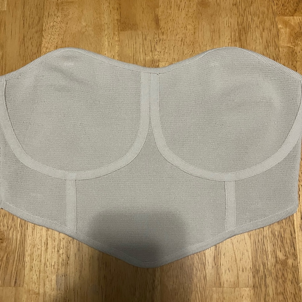 Le Lis Tan Bustier Top, Sz L